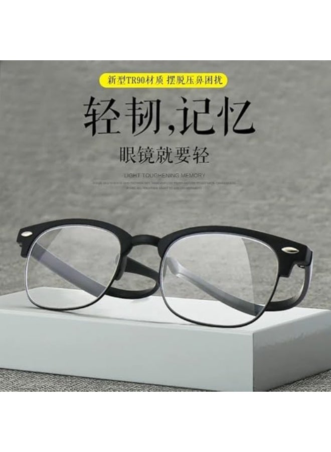 My souq store:Classic Unisex Half-Frame Reading Glasses - Lightweight & Comfortable Design - Black. - Image 5